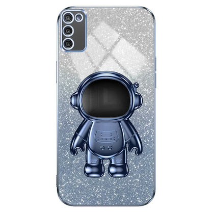 For Samsung Galaxy A02s (166.5x75.9x9.2mm) Cell Phone Case Astronaut Kickstand Anti-shock Cover