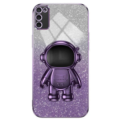 For Samsung Galaxy A02s (166.5x75.9x9.2mm) Cell Phone Case Astronaut Kickstand Anti-shock Cover