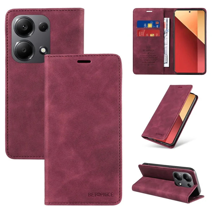 BETOPNICE 003 For Xiaomi Redmi Note 13 Pro 4G / Poco M6 Pro 4G Phone Cover Leather RFID Blocking Case