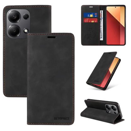 BETOPNICE 003 For Xiaomi Redmi Note 13 Pro 4G / Poco M6 Pro 4G Phone Cover Leather RFID Blocking Case
