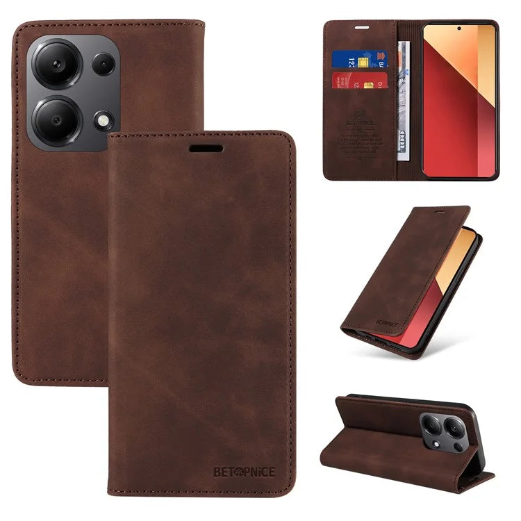BETOPNICE 003 For Xiaomi Redmi Note 13 Pro 4G / Poco M6 Pro 4G Phone Cover Leather RFID Blocking Case