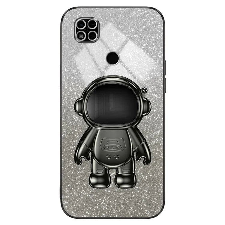 For Xiaomi Redmi 10C 4G Phone Case Electroplating Kickstand PC+TPU Glitter Powder Cover
