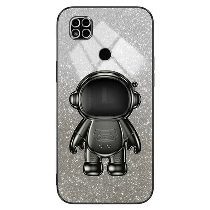 For Xiaomi Redmi 10C 4G Phone Case Electroplating Kickstand PC+TPU Glitter Powder Cover