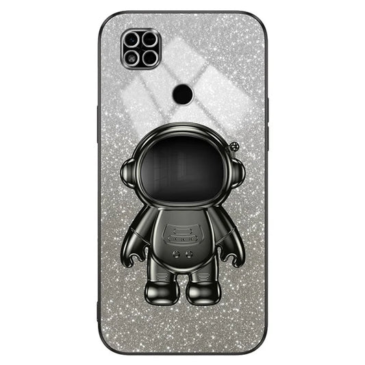 For Xiaomi Redmi 10C 4G Phone Case Electroplating Kickstand PC+TPU Glitter Powder Cover