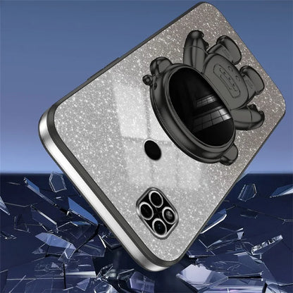 For Xiaomi Redmi 10C 4G Phone Case Electroplating Kickstand PC+TPU Glitter Powder Cover