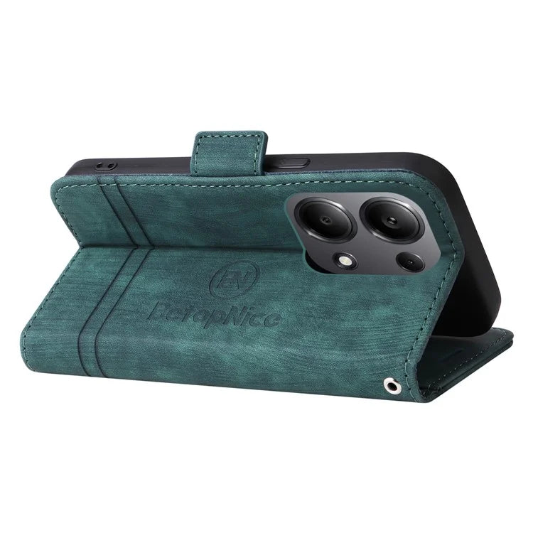 BETOPNICE 001 for Xiaomi Redmi Note 13 Pro 4G / Poco M6 Pro 4G Case with Hand Strap Leather Wallet Cover