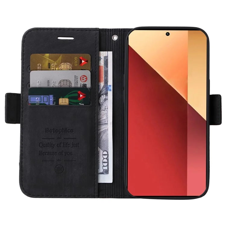 BETOPNICE 001 for Xiaomi Redmi Note 13 Pro 4G / Poco M6 Pro 4G Case with Hand Strap Leather Wallet Cover