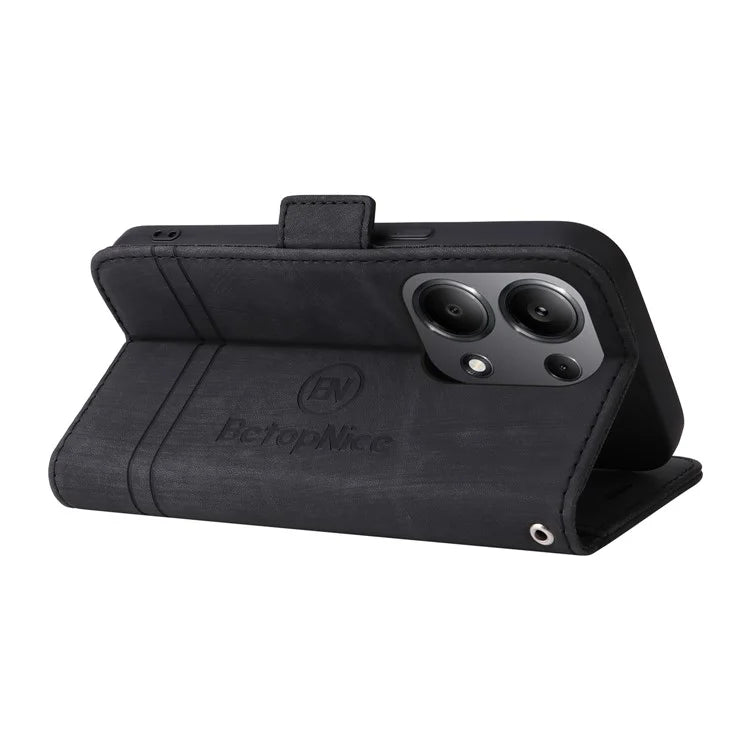 BETOPNICE 001 for Xiaomi Redmi Note 13 Pro 4G / Poco M6 Pro 4G Case with Hand Strap Leather Wallet Cover