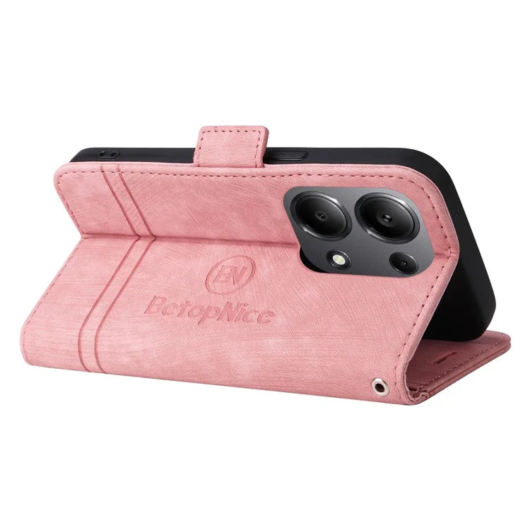 BETOPNICE 001 for Xiaomi Redmi Note 13 Pro 4G / Poco M6 Pro 4G Case with Hand Strap Leather Wallet Cover