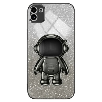 For Samsung Galaxy A03 (164.2 x 75.9 x 9.1mm) Cell Phone Case Electroplated PC+TPU Cover with Astronaut Kickstand