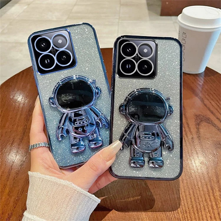 For Xiaomi 14 Pro Case Cartoon Astronaut Support Kickstand PC+TPU Cell Phone Cover