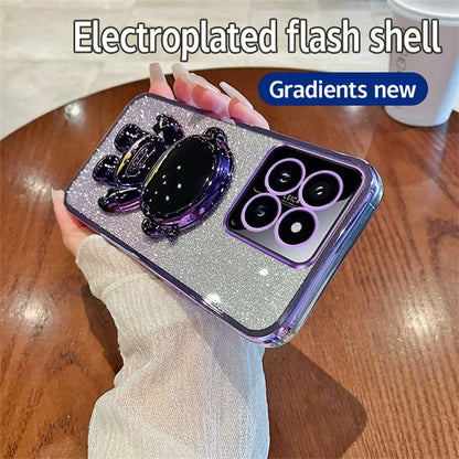 For Xiaomi 14 Case Shockproof Astronaut Kickstand Electroplating Cell Phone Cover
