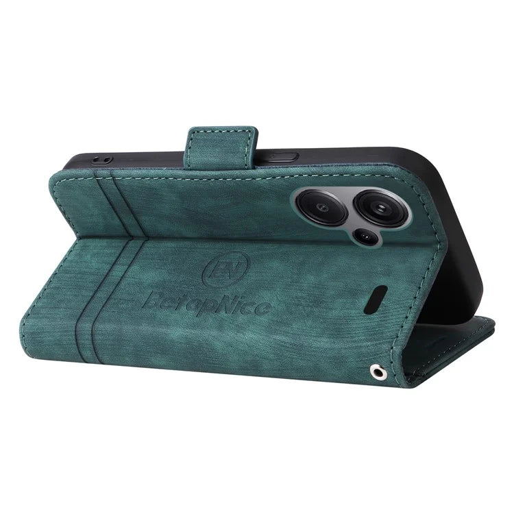 BETOPNICE 001 for Xiaomi Redmi Note 13 Pro+ 5G Phone Case Imprinted Lines Pattern Wallet Cover