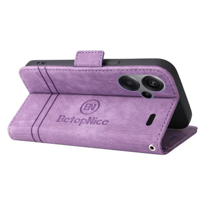 BETOPNICE 001 for Xiaomi Redmi Note 13 Pro+ 5G Phone Case Imprinted Lines Pattern Wallet Cover