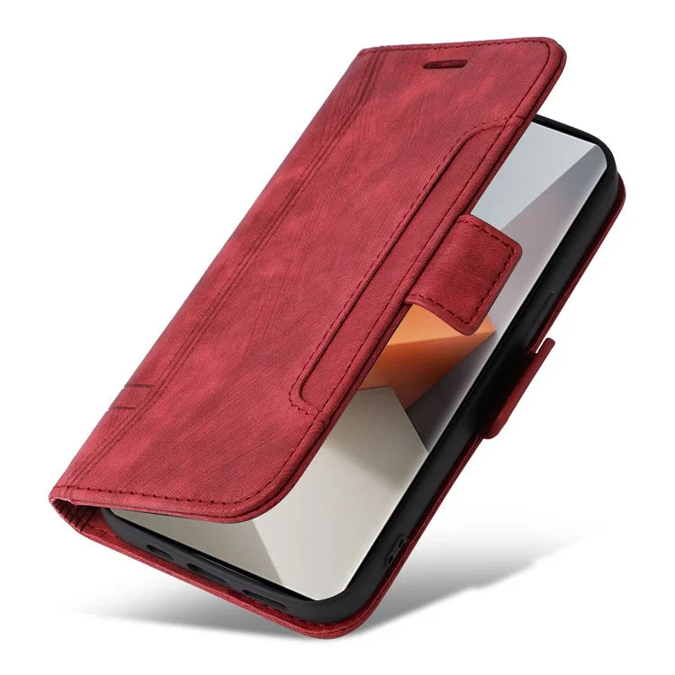 BETOPNICE 001 for Xiaomi Redmi Note 13 Pro+ 5G Phone Case Imprinted Lines Pattern Wallet Cover