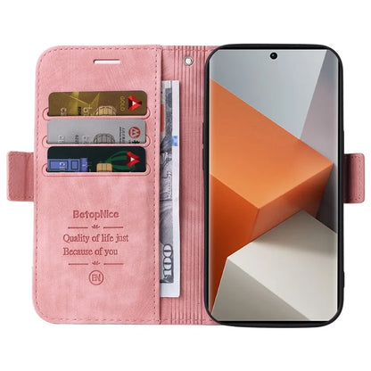 BETOPNICE 001 for Xiaomi Redmi Note 13 Pro+ 5G Phone Case Imprinted Lines Pattern Wallet Cover