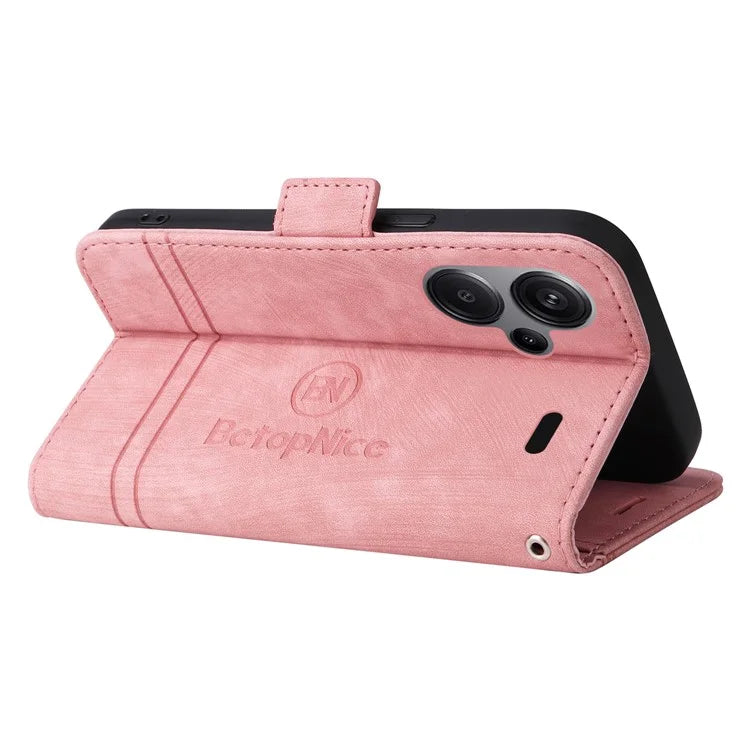 BETOPNICE 001 for Xiaomi Redmi Note 13 Pro+ 5G Phone Case Imprinted Lines Pattern Wallet Cover