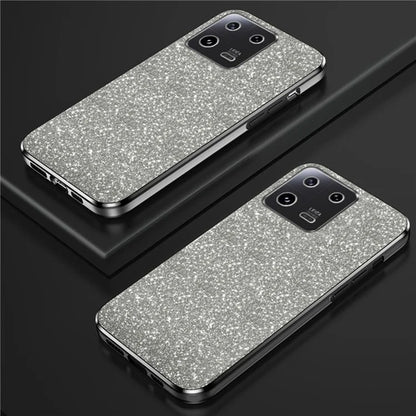 For Xiaomi 13 Cover Glitter PC+TPU Electroplated Phone Case with Cute Astronaut Kickstand