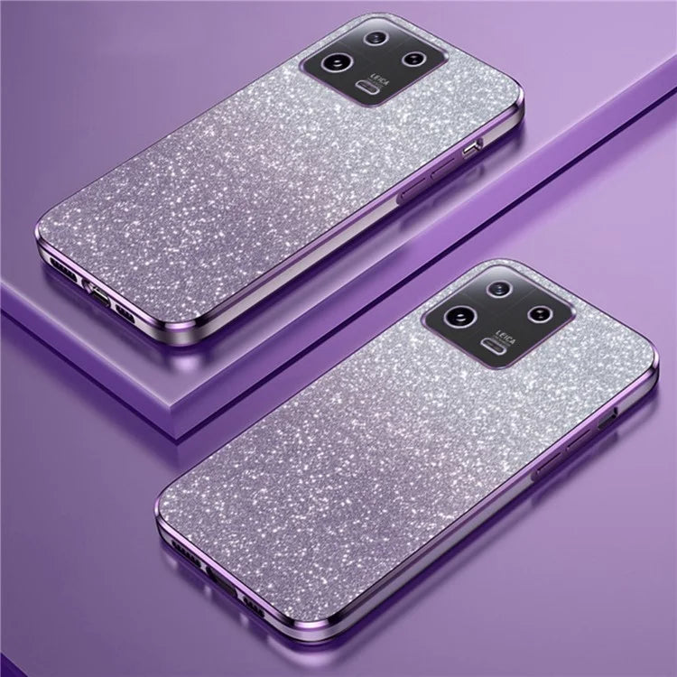 For Xiaomi 13 Pro 5G Phone Case Glitter Powder Electroplated Cover with Astronaut Kickstand