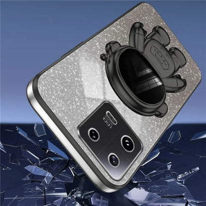 For Xiaomi 13 Pro 5G Phone Case Glitter Powder Electroplated Cover with Astronaut Kickstand