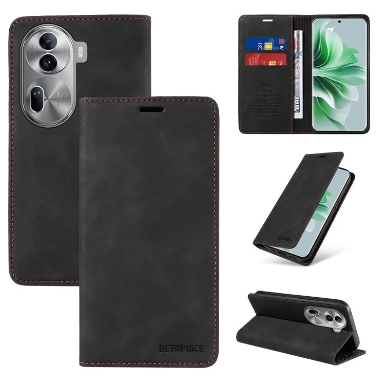 BETOPNICE 003 for Oppo Reno11 Pro 5G (Global) / Reno11 (China) 5G Case Card Slots Phone Cover RFID Blocking