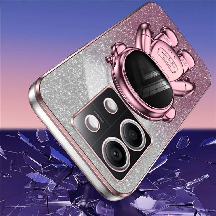 For Xiaomi Redmi Note 13 4G Case Glitter Powder Anti-scratch PC+TPU Phone Kickstand Cover