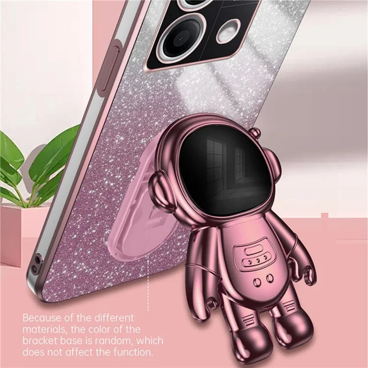 For Xiaomi Redmi Note 13 4G Case Glitter Powder Anti-scratch PC+TPU Phone Kickstand Cover