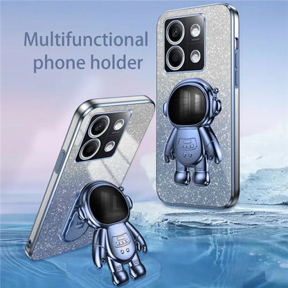 For Xiaomi Redmi Note 13 4G Case Glitter Powder Anti-scratch PC+TPU Phone Kickstand Cover
