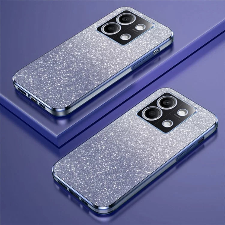 For Xiaomi Redmi Note 13 4G Case Glitter Powder Anti-scratch PC+TPU Phone Kickstand Cover