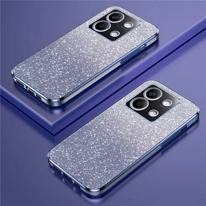 For Xiaomi Redmi Note 13 4G Case Glitter Powder Anti-scratch PC+TPU Phone Kickstand Cover