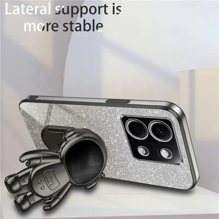 For Xiaomi Redmi Note 13 4G Case Glitter Powder Anti-scratch PC+TPU Phone Kickstand Cover
