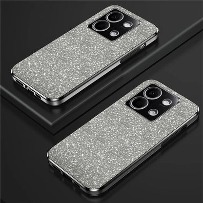 For Xiaomi Redmi Note 13 4G Case Glitter Powder Anti-scratch PC+TPU Phone Kickstand Cover