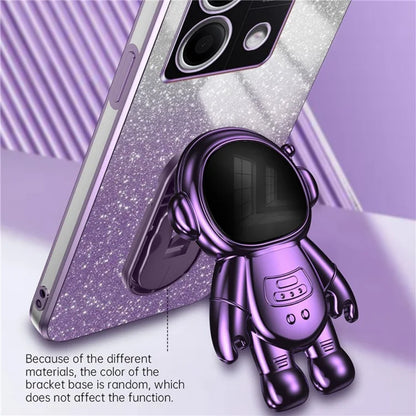 For Xiaomi Redmi Note 13 5G Cover Astronaut Kickstand Glitter Powder Mobile Phone Case