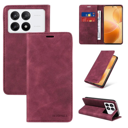 BETOPNICE 003 For Xiaomi Redmi K70E 5G / Poco X6 Pro 5G Case RFID Blocking Phone Stand Cover