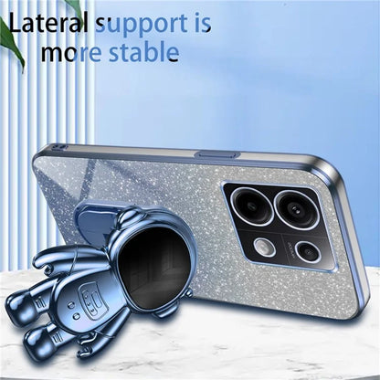 For Xiaomi Poco X6 5G / Redmi Note 13 Pro 5G Case Electroplating Astronaut Kickstand Phone Cover