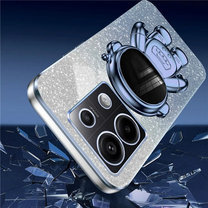 For Xiaomi Poco X6 5G / Redmi Note 13 Pro 5G Case Electroplating Astronaut Kickstand Phone Cover