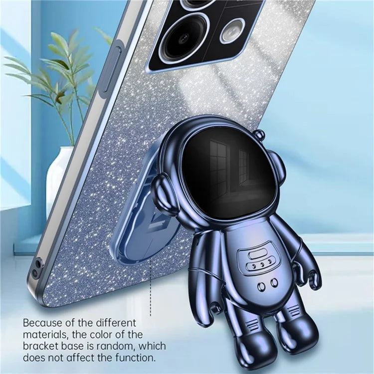 For Xiaomi Poco X6 5G / Redmi Note 13 Pro 5G Case Electroplating Astronaut Kickstand Phone Cover