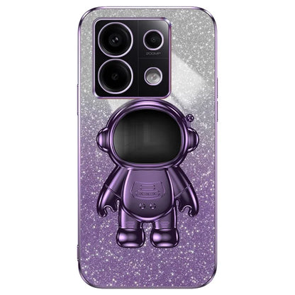 For Xiaomi Poco X6 5G / Redmi Note 13 Pro 5G Case Electroplating Astronaut Kickstand Phone Cover