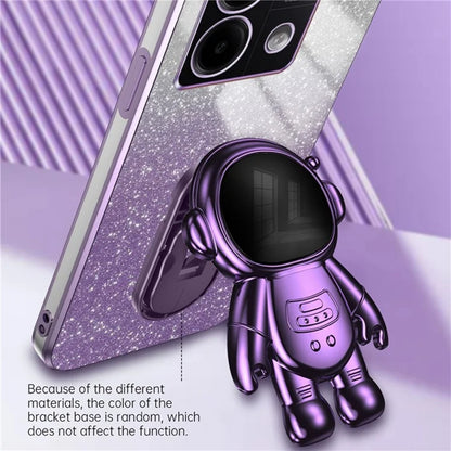 For Xiaomi Poco X6 5G / Redmi Note 13 Pro 5G Case Electroplating Astronaut Kickstand Phone Cover