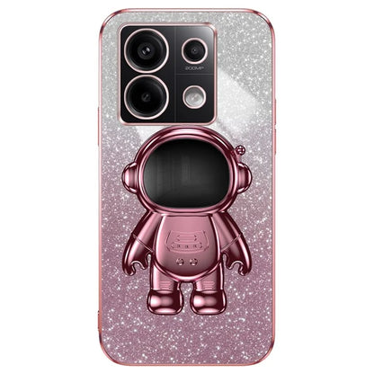 For Xiaomi Poco X6 5G / Redmi Note 13 Pro 5G Case Electroplating Astronaut Kickstand Phone Cover