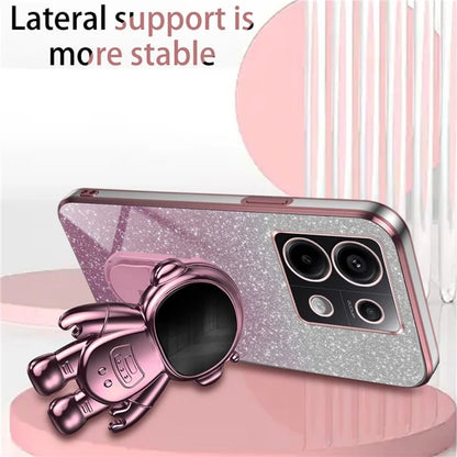 For Xiaomi Poco X6 5G / Redmi Note 13 Pro 5G Case Electroplating Astronaut Kickstand Phone Cover