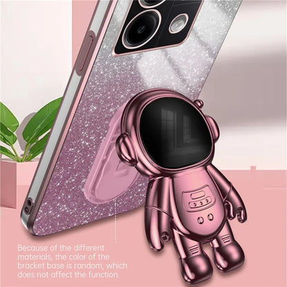 For Xiaomi Poco X6 5G / Redmi Note 13 Pro 5G Case Electroplating Astronaut Kickstand Phone Cover