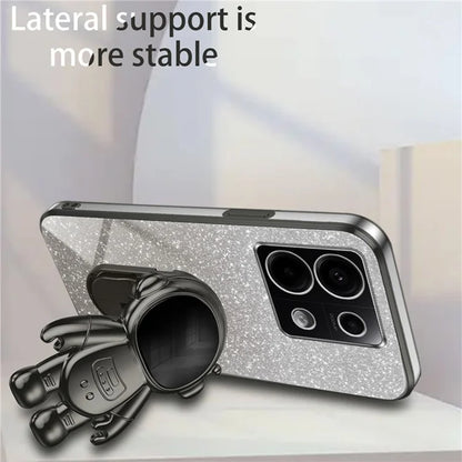 For Xiaomi Poco X6 5G / Redmi Note 13 Pro 5G Case Electroplating Astronaut Kickstand Phone Cover