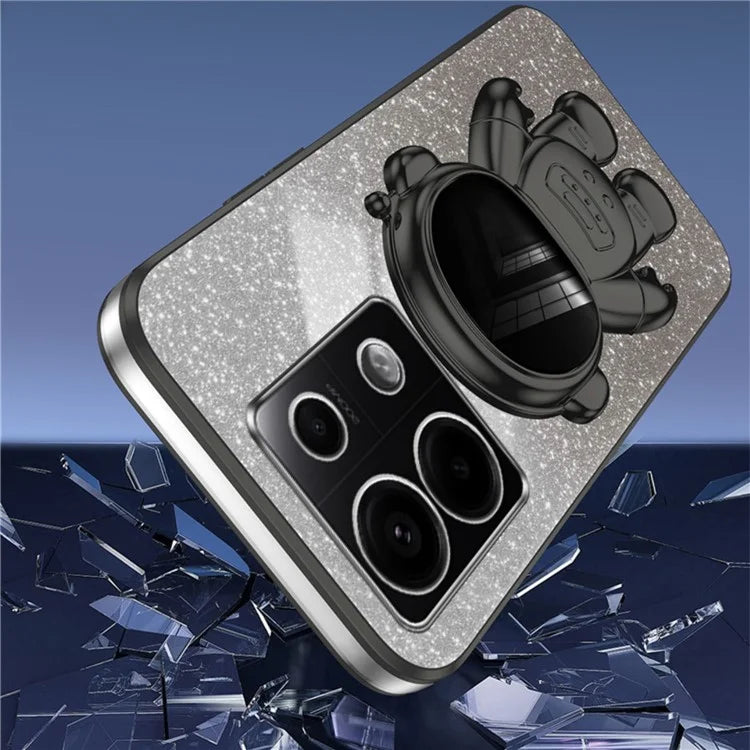 For Xiaomi Poco X6 5G / Redmi Note 13 Pro 5G Case Electroplating Astronaut Kickstand Phone Cover