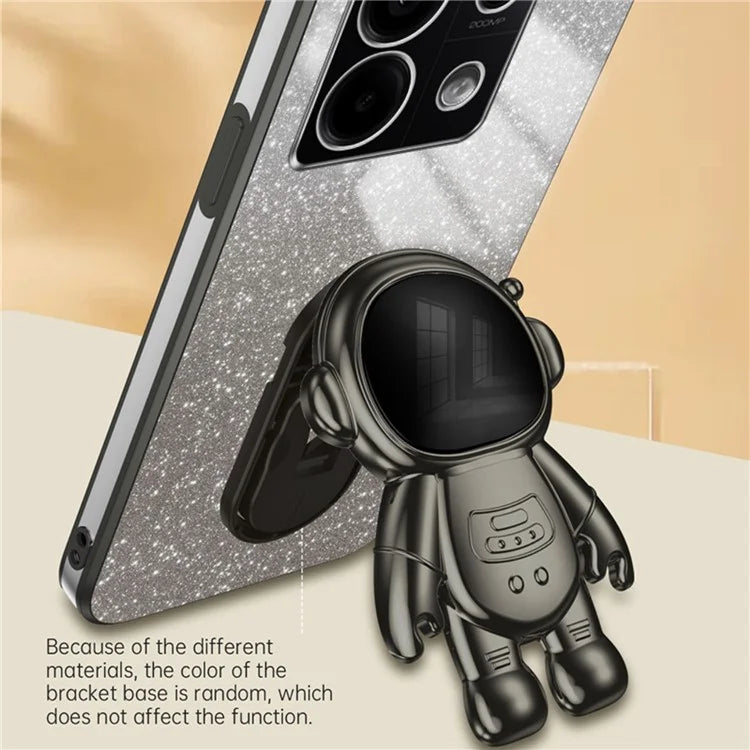 For Xiaomi Poco X6 5G / Redmi Note 13 Pro 5G Case Electroplating Astronaut Kickstand Phone Cover
