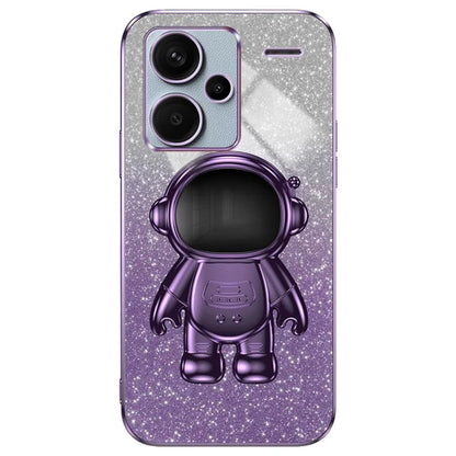 For Xiaomi Redmi Note 13 Pro+ 5G Phone Case Astronaut Kickstand Anti-shock Electroplated Cover