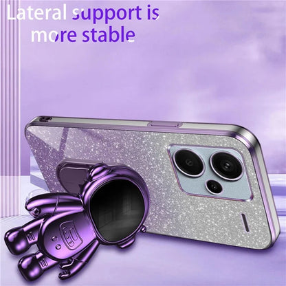 For Xiaomi Redmi Note 13 Pro+ 5G Phone Case Astronaut Kickstand Anti-shock Electroplated Cover