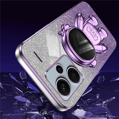 For Xiaomi Redmi Note 13 Pro+ 5G Phone Case Astronaut Kickstand Anti-shock Electroplated Cover