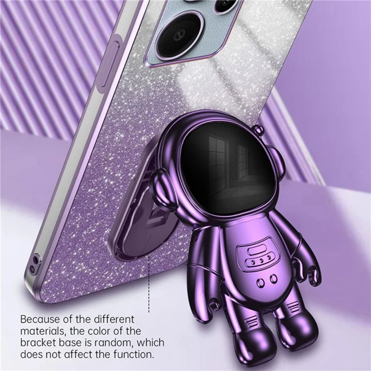 For Xiaomi Redmi Note 13 Pro+ 5G Phone Case Astronaut Kickstand Anti-shock Electroplated Cover