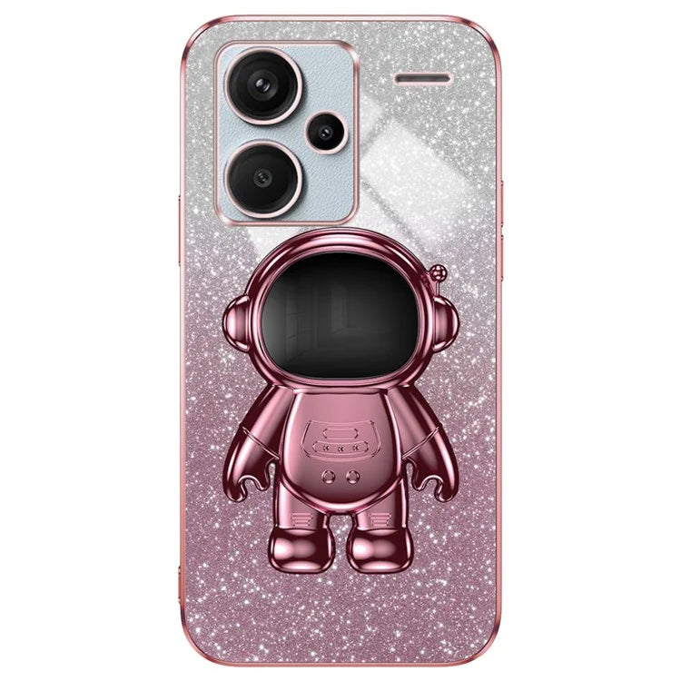 For Xiaomi Redmi Note 13 Pro+ 5G Phone Case Astronaut Kickstand Anti-shock Electroplated Cover